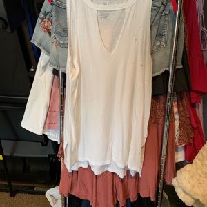 White, soft tank top, American eagle